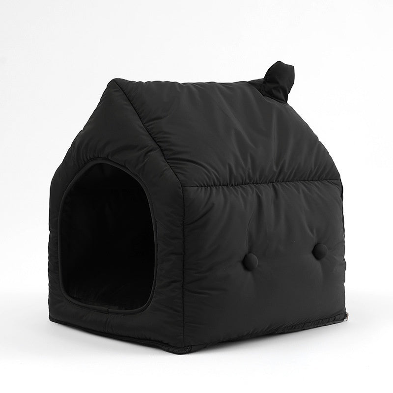HKM-2855485 Cozy Winter Kennel for Cats - Detachable Folding Pet Mat, 52x45x54 cm