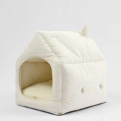 HKM-2855485 Cozy Winter Kennel for Cats - Detachable Folding Pet Mat, 52x45x54 cm