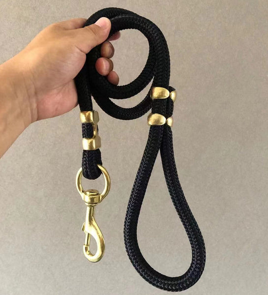 HKM-285651 Durable Nylon Dog Leash - 1.2M Length, 1.5CM Width, Solid Color Options