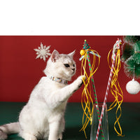 HKM-2856637 Christmas Snowman Bite-Resistant Cat Toy Stick with Bell