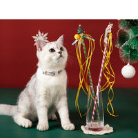 HKM-2856637 Christmas Snowman Bite-Resistant Cat Toy Stick with Bell