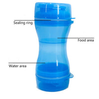 HKM-2857661 Pet Dual-Use Water and Food Cup - 330ml Water, 280ml Food Capacity, Safe PP Material