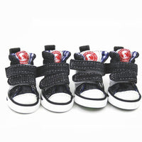 HKM-2858429 Small Dog Canvas Shoes – Anti-Slip, Warm & Wear-Resistant in Blue and Black, Available in Sizes 1-5