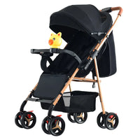 HKM-285843 Compact Lightweight Baby Stroller with Adjustable Backrest and Storage Basket