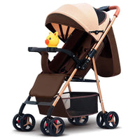 HKM-285843 Compact Lightweight Baby Stroller with Adjustable Backrest and Storage Basket
