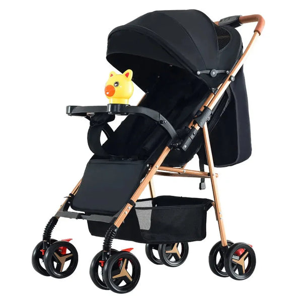HKM-285843 Compact Lightweight Baby Stroller with Adjustable Backrest and Storage Basket