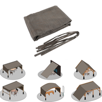 HKM-285843 Outdoor HDPE Sun Shade Canopy Cover with Grommets - 13' x 7.7', Brown