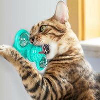 HKM-2859069 Interactive Windmill Cat Toy with Suction Cup, Catnip Ball, and Toothbrush Feature for Indoor Play