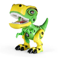 HKM-285907 Diecast Electric Tyrannosaurus Rex Robot Toy with Sound and Light – Small Walking Dinosaur Model