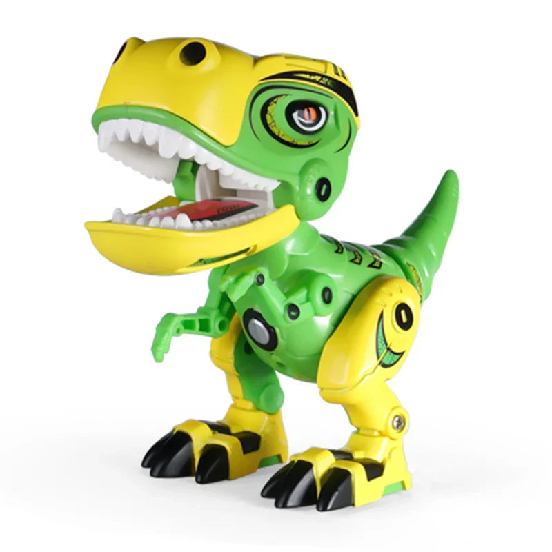HKM-285907 Diecast Electric Tyrannosaurus Rex Robot Toy with Sound and Light – Small Walking Dinosaur Model