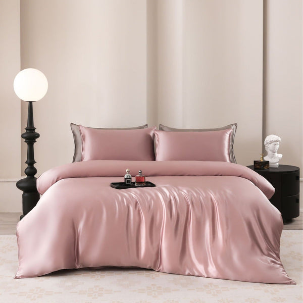 HKM-285971 Silk Four-Piece Bedding Set with Duvet Cover and Pillowcases in Multiple Sizes