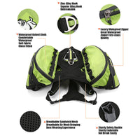 HKM-2859965 Pet Dog Outdoor Training Chest and Back Backpack - Oxford Cloth, Available in Green and Red, Sizes S, M, L