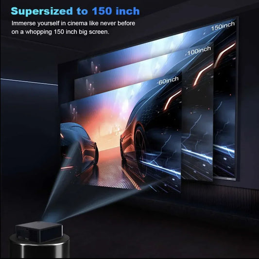 HKM-286163 1080P 3D Home Cinema Projector with Auto Focus, Auto Keystone, and Wi-Fi Connectivity