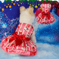 HKM-2862141 Holiday-Themed Pet Dress with Santa, Deer, and Christmas Tree Designs in Various Sizes