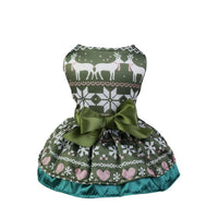 HKM-2862141 Holiday-Themed Pet Dress with Santa, Deer, and Christmas Tree Designs in Various Sizes