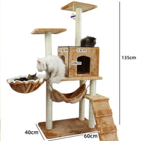 HKM-2863037 Multi-Level Cat Scratching Post with Swing Bed and Climbing Toy in Various Colors