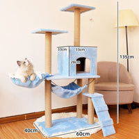 HKM-2863037 Multi-Level Cat Scratching Post with Swing Bed and Climbing Toy in Various Colors