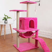 HKM-2863037 Multi-Level Cat Scratching Post with Swing Bed and Climbing Toy in Various Colors