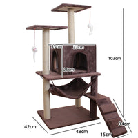 HKM-2863037 Multi-Level Cat Scratching Post with Swing Bed and Climbing Toy in Various Colors