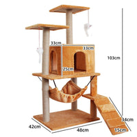 HKM-2863037 Multi-Level Cat Scratching Post with Swing Bed and Climbing Toy in Various Colors