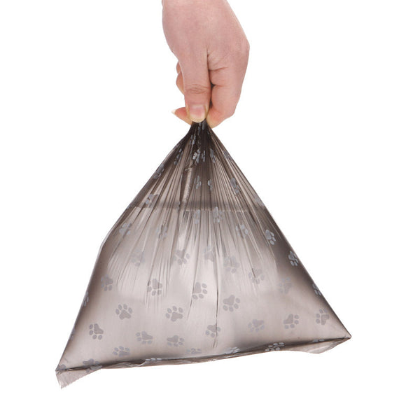 HKM-2863805 Pet Waste Garbage Bags with Footprint Design - 15 Count Roll, Random Colors, Flat Mouth, Made from PP