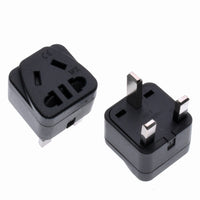 HKM-286483 Universal Square Three Plug Power Conversion Adapter with 5 Outputs, 110-250V Rated Voltage, White/Black