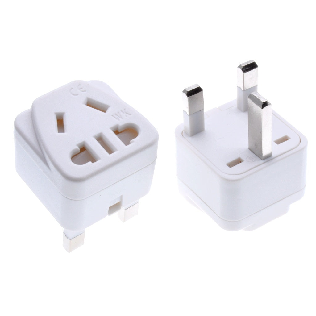 HKM-286483 Universal Square Three Plug Power Conversion Adapter with 5 Outputs, 110-250V Rated Voltage, White/Black