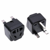 HKM-286483 Universal Square Three Plug Power Conversion Adapter with 5 Outputs, 110-250V Rated Voltage, White/Black