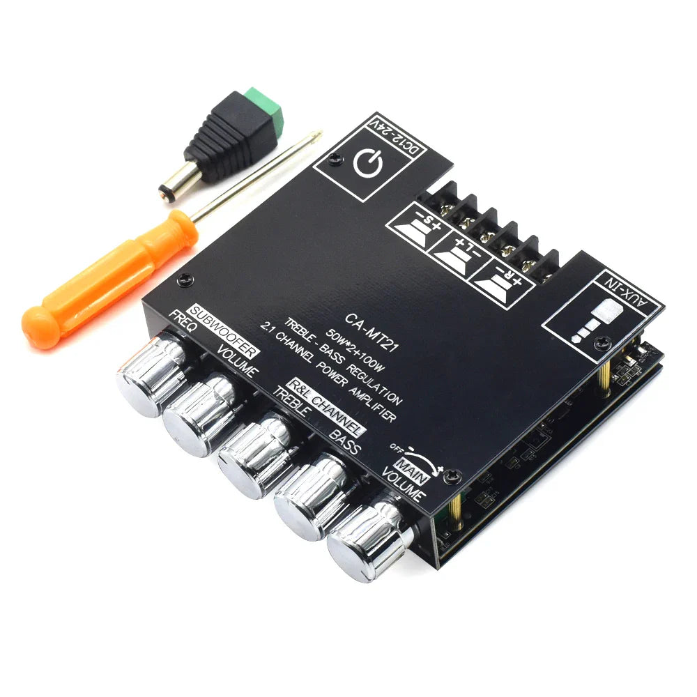 HKM-286803 2.1 Channel Subwoofer Amplifier Module ZK-MT21 5.0BT 12V 24V 2*50W+100W for Home Audio Systems