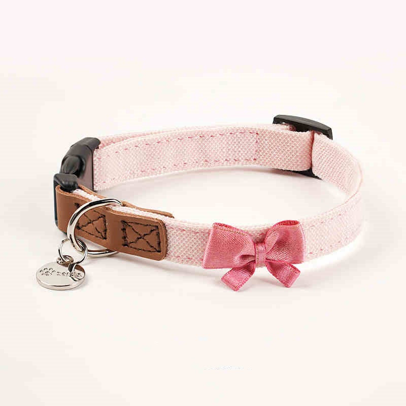 HKM-2868797 Cute Bow Collar and Rope Set for Dogs - Durable Cloth Material