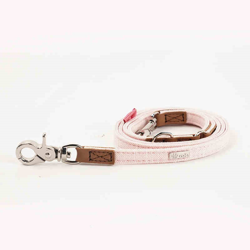 HKM-2868797 Cute Bow Collar and Rope Set for Dogs - Durable Cloth Material