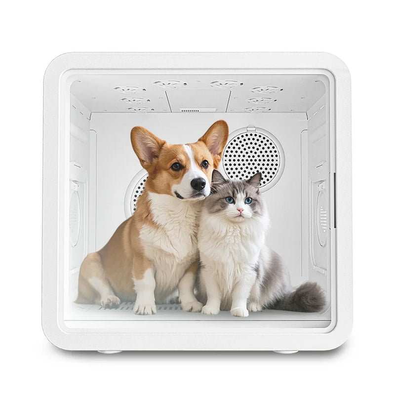 HKM-287059 Temperature Controlled Smart Pet Dryer Box for Small Dogs and Cats, 360° Design, Professional Quiet Grooming Equipment, ABS Plastic, Indoor and Outdoor Use