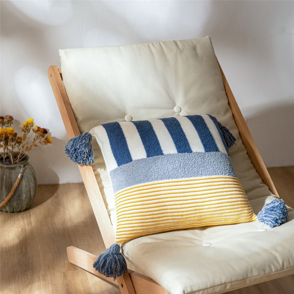 HKM-287187 Nordic Style Acrylic Cushion Cover in Sea Blue and Watermelon Red, 45x45cm