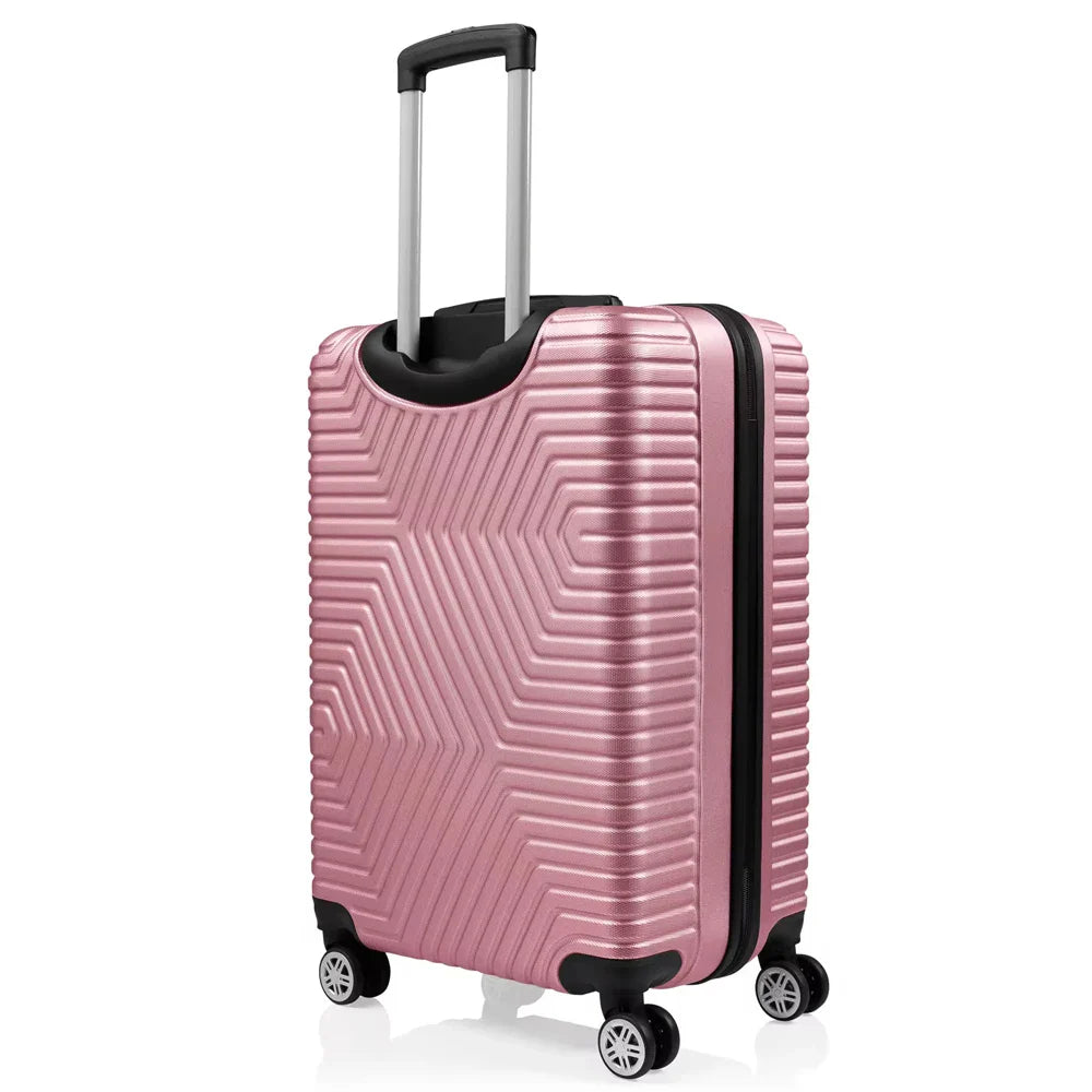 HKM-287187 Set of 3 20-Inch ABS Hard Shell Travel Suitcases for Carry-On Luggage
