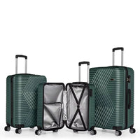 HKM-287187 Set of 3 20-Inch ABS Hard Shell Travel Suitcases for Carry-On Luggage