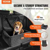 HKM-2872125 Dog Booster Car Seat for Small to Medium Dogs, Safe and Comfortable Design, Easy Installation, Removable Waterproof Pad, Storage Pocket