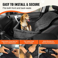 HKM-2872125 Dog Booster Car Seat for Small to Medium Dogs, Safe and Comfortable Design, Easy Installation, Removable Waterproof Pad, Storage Pocket