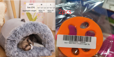 HKM-2873149 Cozy Splice Portable Pet Nest - Soft, Moisture-Proof Cat and Dog House for Autumn and Winter
