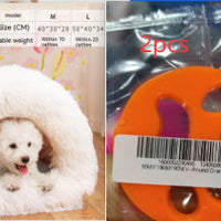 HKM-2873149 Cozy Splice Portable Pet Nest - Soft, Moisture-Proof Cat and Dog House for Autumn and Winter