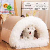 HKM-2873149 Cozy Splice Portable Pet Nest - Soft, Moisture-Proof Cat and Dog House for Autumn and Winter