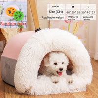 HKM-2873149 Cozy Splice Portable Pet Nest - Soft, Moisture-Proof Cat and Dog House for Autumn and Winter