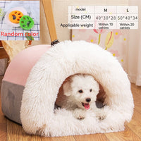 HKM-2873149 Cozy Splice Portable Pet Nest - Soft, Moisture-Proof Cat and Dog House for Autumn and Winter