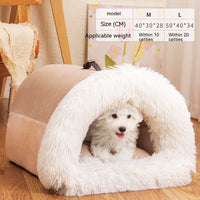 HKM-2873149 Cozy Splice Portable Pet Nest - Soft, Moisture-Proof Cat and Dog House for Autumn and Winter
