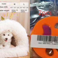 HKM-2873149 Cozy Splice Portable Pet Nest - Soft, Moisture-Proof Cat and Dog House for Autumn and Winter