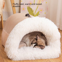 HKM-2873149 Cozy Splice Portable Pet Nest - Soft, Moisture-Proof Cat and Dog House for Autumn and Winter