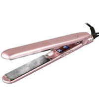 HKM-287379 Tourmaline Ceramic Steam Hair Straightener & Curling Iron, 21mm-30mm Diameter, Available in Champagne, Black, and White