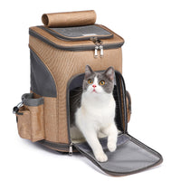HKM-2875325 Folding Trolley Pet Backpack with Universal Wheels for Cats and Dogs, Airline Approved, Breathable Design