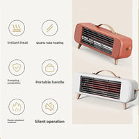 HKM-287571 Mini Desktop Ceramic Far Infrared Heater for Small Spaces, Up to 249 ft², Mechanical Control, Compact Design