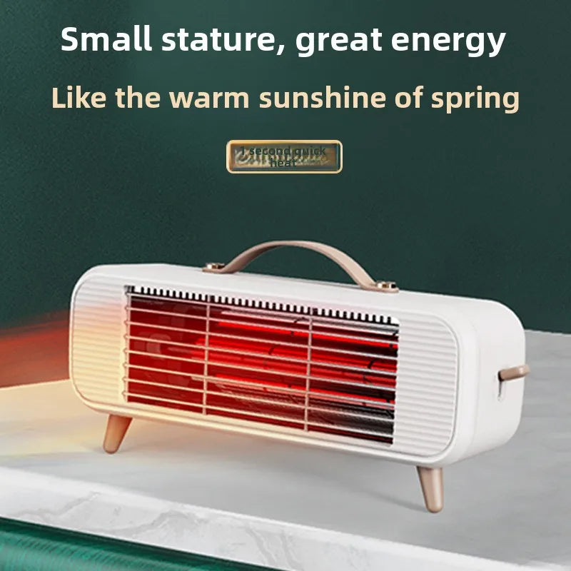 HKM-287571 Mini Desktop Ceramic Far Infrared Heater for Small Spaces, Up to 249 ft², Mechanical Control, Compact Design