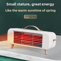 HKM-287571 Mini Desktop Ceramic Far Infrared Heater for Small Spaces, Up to 249 ft², Mechanical Control, Compact Design
